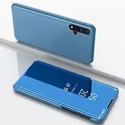 [TiHen] Sony Xperia 2 Mirror Case, 360 Degrees Protective Slim Fit Electroplate Standing PC Flip Cover With Tempered Glass Film and Kickstand - Blue