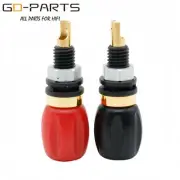 EIZZ 24K Gold Plated Copper Speaker Binding Post Banana Jack Terminal Hifi DIY