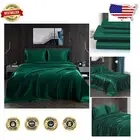 Silky Smooth 5pcs Satin Sheet Set for Adjustable Beds - Classic Blackish Green