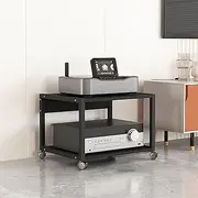 Rolling Console Stand, Mobile AV Media Stand with Wheels, Audio Rack Tower with Adjustable Height, Stereo Component Cabinet Storage Rack, Professional Corner TV Shelf,50 * 40 * 40cm