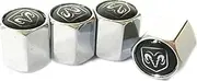 Ram Black Logo Chrome Tire Stem Valve Caps