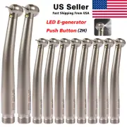 10* SANDENT Dental Fiber Optic E-generator LED Turbine Handpiece 2 Hole Fit KAVO