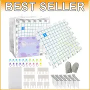 Interlocking Foam Blocking Boards with 100 T-Pins & Stitch Markers for Knitting