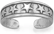[JewelryWeb] 925 Sterling Silver Five Star Worthy toe ring Oxidized 17.4mm X 5.6mm