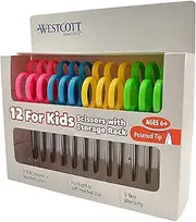 Westcott School Left and Right Handed Kids Scissors, 5" Pointed, Pack of 12, Assorted Colors
