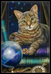 Counted Cross Stitch Kits Needlework Crafts DIY Chart -Fortunetelling Cat
