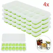 Pack of 4 Silicone Ice Cube Tray Cube Ice Cube Containers with Lid Ice Tray Ice.