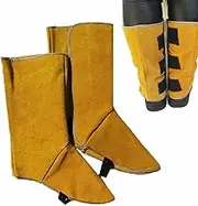 Cowhide Leather Shoe Protector -Welder Boot Protector Covers for Men,Fire Resistant Boot Protectors, Welding Gaiters, Flame-Retardant Welding Boot Covers