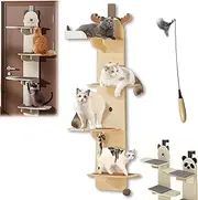 Door Hanging Cat Shelf, Door Hanger Mounted cat Ladder, Multi Level Hanging pet Shelf, Pet Jump Shelf, 4-Levels Over Climber for Indoor pet (PET-C, 150CM, 4)