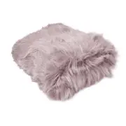 Radisson Angora Dusty Pink Luxury Long Hair Faux Fur Throw Rug 127 x 152 cm