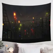 Cool Night at City of Lights Tapestry