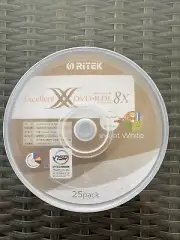 25 x Ritek DVD+R Dual Layer 8.5GB DVD+R DL 8X Blank DVD Full Hub Printable NEW