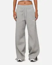 [Nike] Nike Women's Sportswear Pheonix Fleece High Waisted Wide Leg Sweat Pants Dark Grey Heather - Size 2XL 2XL Dk Grey Heather