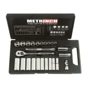 SOCKET SET METRINCH 3/8dr 25Pc 10-22mm METRIC / 3/8"-7/8" A/F STD & DEEP WALL