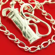Charm Bracelet Cuff Bangle Real 925 Solid Sterling Silver Golf Bag Design