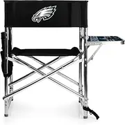 PICNIC TIME NFL Sports Side Table, Beach, Camp Chair for Adults, 19 x 24 x 33, Black