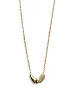 Argento Vivo 18K Gold Plated Sterling Silver Cubic Zirconia Teardrop Duo Necklace, 18