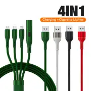 4IN1 Multi Charger USB C/8 Pin/Micro Fast Charging Data Cable For iPhone Samsung