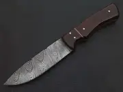 8.5" CUSTOM HAND MADE DAMASCUS STEEL SKINNER KNIFE ROSEWOOD HANDLE W/SHEATH M648