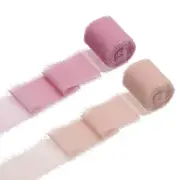 2 Rolls Chiffon Ribbon, 1.5 Inch x 5 Yard Silk Ribbon, Pink/Deep Pink