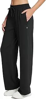 [baleaf] Women's Open Bottom Lounge Sweat Pants Jogger Athletic Sweatpants Straight Leg Zippered Pockets