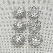 [LiuliuBull] Jewelry Making Earrings Findings Beads End Caps Brincos Clasp Tassels Flower Filigree Spacer Cord Crimps Necklace Pearls Top Bead End Caps Bell Spacer (Color : 15mm Rhodium)