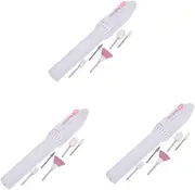 Healvian 3 Sets Electric Manicute Tool Nail Grinding Manicure Pedicure Polishing Tools Cuticle Remover Machine Portable Manicure Nail Polishing Machine Portable Nail Drill White