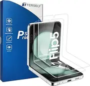 [2 Pack] T Tersely HYDROGEL Screen Protector for Samsung Galaxy Z Flip 5 5G Aqua Flex Extremely Easy to Install, No Bubble, Anti-Shock Soft Protective TPU Film, Support Fingerprint Unlock