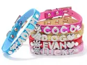 Glitter Personalized Pet Dog Puppy Collar Buckle Customized DIY Name Free Letter