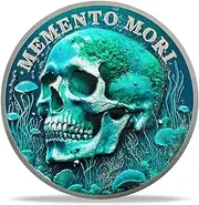 RYUKENLM Memento Mori Coin 3D Skull Challenge Coin Stoic Reminder Token Stoicism Gifts for Daily Practice Tempus Fugit Carpe Diem Coins