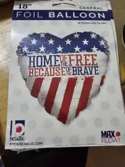 Betallic 18" Helium Balloon HOME OF THE FREE 4th of July Heart Shape