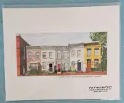 Georgetown Row Houses Art Print next to Mt. Zion Church Mary Belcher Matted NEW