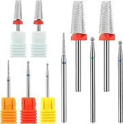 5 Pieces Nail Drill Bits Set 2 Nail Carbide 5 in 1 Bit 3/32 Inch Shank Nail Drills 3 Cuticle Clean Carbide Nail Drill Bit Pedicure Nail Art Tools for Fast Remove Acrylic or Hard Gel Nail File Machine