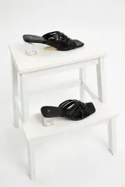 Black Woven Perspex Heels - Size 9, Women's Trial Accs