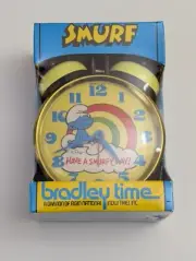 Bradley Time Official Smurf Double Bell Alarm Clock - New - Have a Smurfy Day!