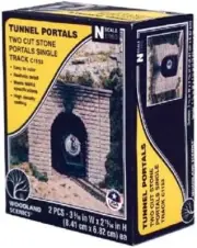 Woodland 1153 N Scale Cut Stone Tunnel Portal 2 Pieces New Free Ship