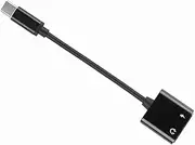 POENVFPO 3.5mm Headphone Adapter Multiple Functions Headphone MIC Headset Jack Cable, Fidelity Sound Quality Fast Charging for P20/P20 Pro, Type C 2 in 1 Adapter for Travelers (Black)