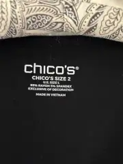 New Woman’s Chico's SZ 2, Lg Black Sleeveless Rayon/Spandex Top with Banding