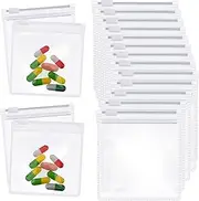 Pill Pouch Bags Zippered Pill Pouch Reusable Pill Baggies Clear Plastic Pill Bags Self Sealing Travel Medicine Organizer Storage with Slide Lock for Cod Liver Oil, Pills and Small Items (12 Pieces)