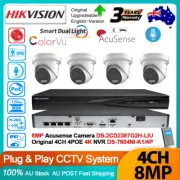 Hikvision 4CH CCTV System Kit 4K 8MP ColorVu Dual Light Acusense Mic IP Camera