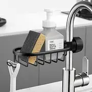 Sponge Holder by Sieeck, Kitchen Thin Faucet Laundry Sink Holder Adjustable Detachable Faucet Rack, Stainless Steel Faucet Rack for Soap, Shampoo, Shower Caddy Shelf