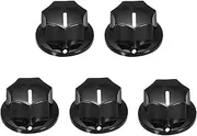 uxcell 5Pcs ABS and Copper Potentiometer Knobs 1/4" Volume Tone Control Top Hat Knob for Guitar Instruments Audio Mixer Amplifier Black