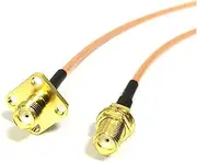 ROBAUN SMA Jack Nut Switch SMA Female 4-Hole Panel Mount Jumper Cable RG316 15CM 6" Adapter for Wireless Modem(30cm)