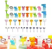 40PCS Animal Fruit Food Picks, Bento Box Picks, Mini Cartoon Animal Food Toothpicks, Lunch Bento Forks Picks for Kids
