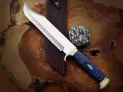 Custom Handmade D2 Steel Crocodile Hunting Dundee High Polish Bowie Knife.