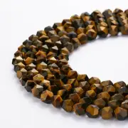 Yellow Tiger Eye Faceted Star Cut Beads 8mm 15.5" Strand