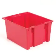 Stack And Nest Shipping Container No Lid 23-1/2x19-1/2x10 Red Lot of 3