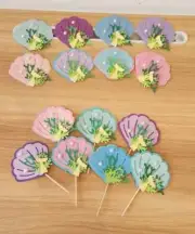 12pcs Sea Shell cupcake toppers - Under the sea party