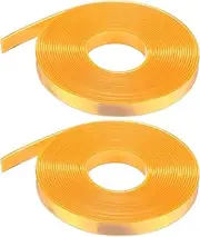 uxcell 2PCS 5.47 Yards Silicone Lanyard String, 12mm Wide Bright Color Lacing Cord Laser Reflective Lanyard String for Crafts Weaving DIY Handmade Bracelets Clothes Keychain, Orange Red