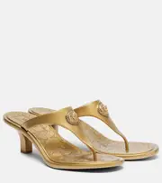 [Versace] Versace Alia 55 metallic thong sandals AU 10 gold